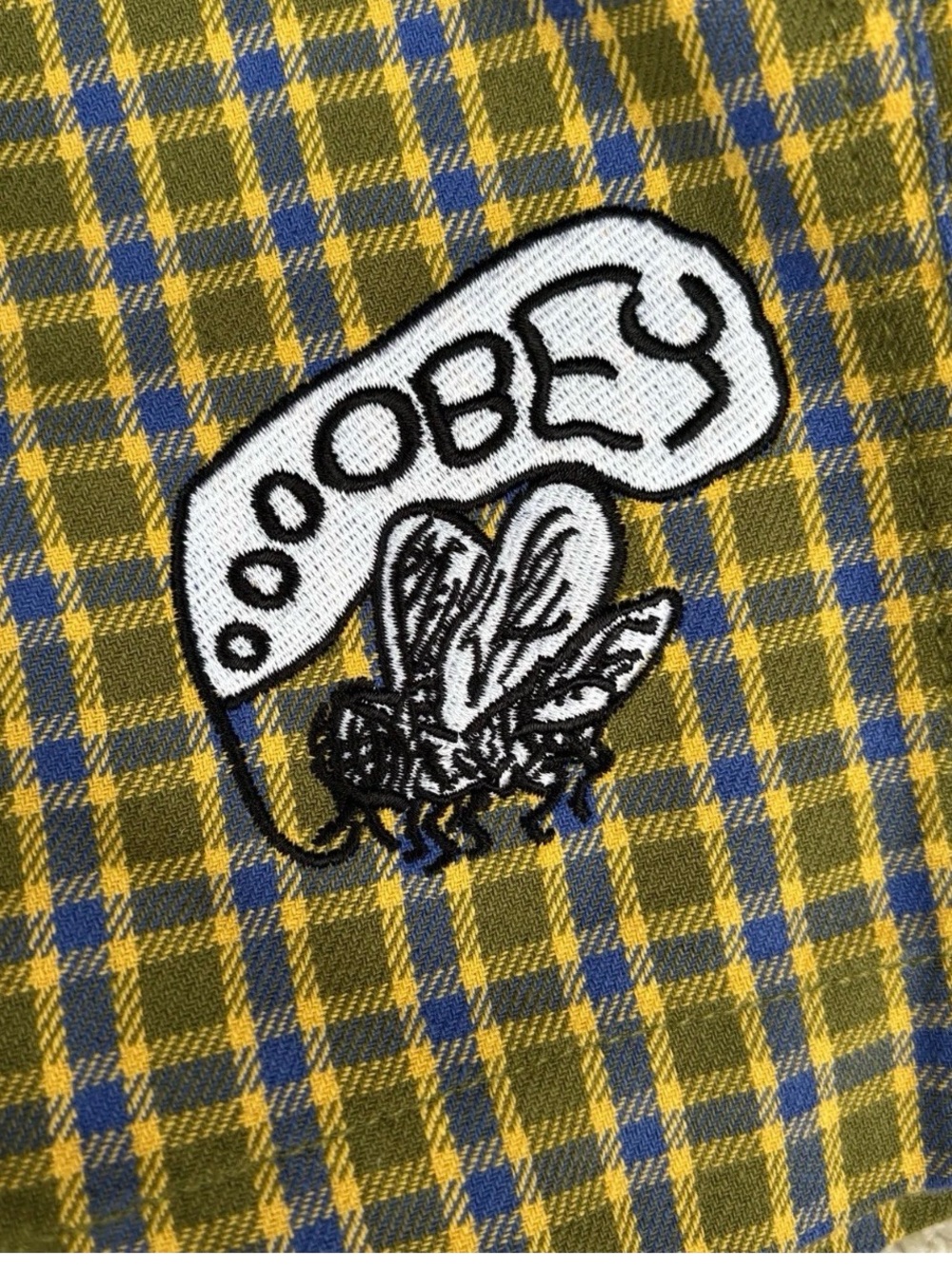 Obey Relaxed Shorts Men's Size Small Yellow Blue Checkered NWT - Picture 3 of 14